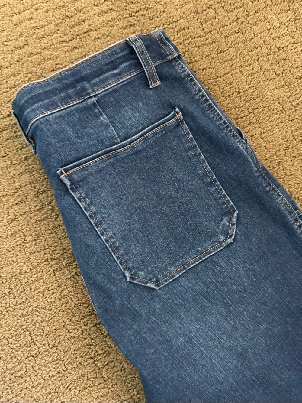 Democracy Dark Blue Flare Jeans with Front Patch Pockets - Picture 7 of 7